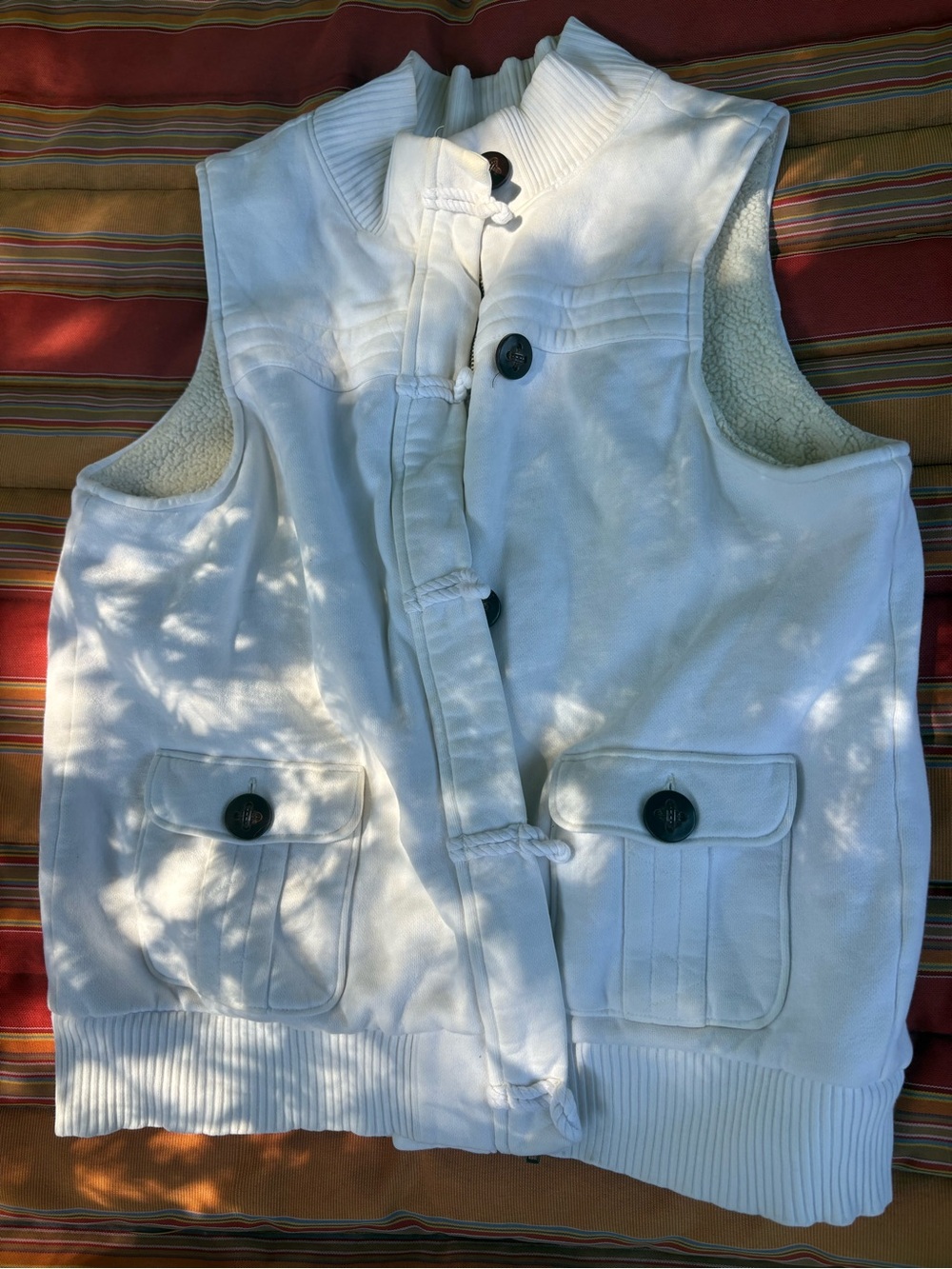 Old Navy Cream Sherpa Lined Jacket Vest